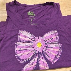 Raw Threads Rapunzel muscle tank with Pink Bow Design